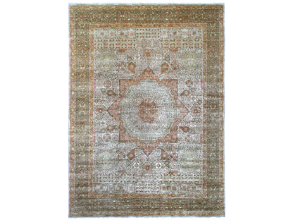 Mamluk Mamluk hand-knotted wool rug in Gray & Brown, 9'9" x 13'4" — SKU O022115
