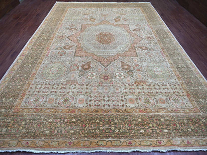 Mamluk Mamluk hand-knotted wool rug in Gray & Brown, 9'9" x 13'4" — SKU O022115 (view 2)
