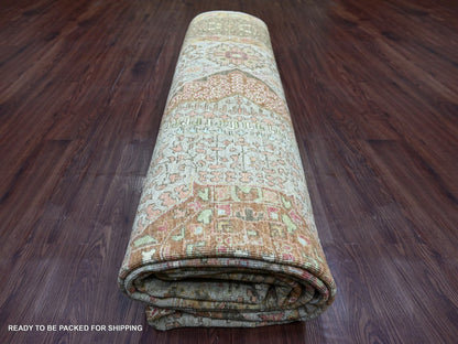 Mamluk Mamluk hand-knotted wool rug in Gray & Brown, 9'9" x 13'4" — SKU O022115 (view 9)