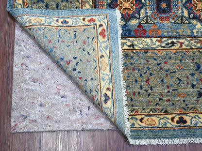 Blue 8'10" x 12'2" Mamluk Hand knotted Wool Rug - Sku: O022116
