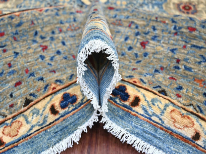 Mamluk Mamluk hand-knotted wool rug in Blue & Gray, 8'10" x 12'2" — SKU O022116 (view 5)