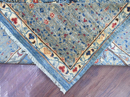 Blue 8'10" x 12'2" Mamluk Hand knotted Wool Rug - Sku: O022116