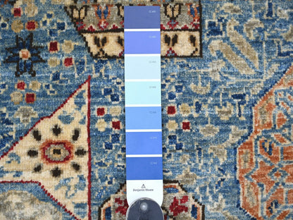 Blue 8'10" x 12'2" Mamluk Hand knotted Wool Rug - Sku: O022116
