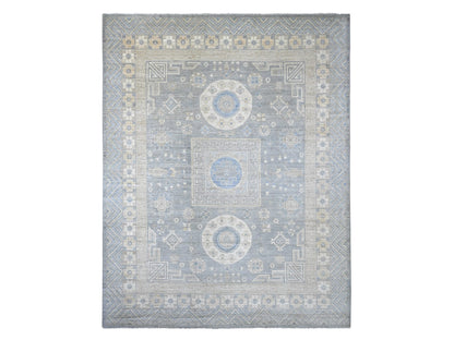 Khotan Oushak hand-knotted wool rug in Gray, 11'6" x 14'4" — SKU O022119