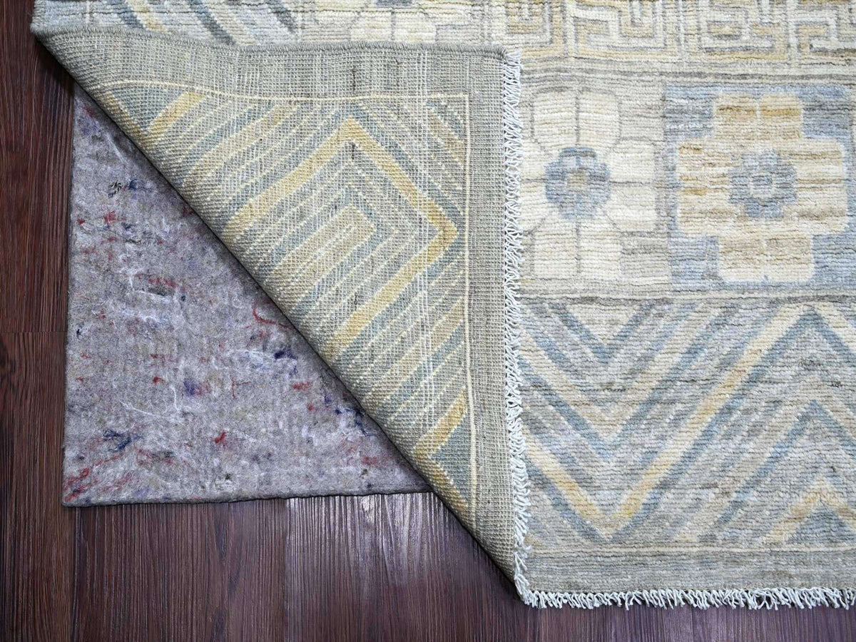 Khotan Oushak hand-knotted wool rug in Gray, 11'6" x 14'4" — SKU O022119 (view 4)