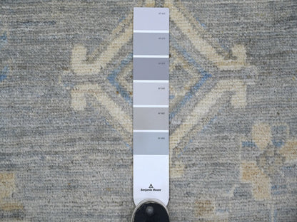 Khotan Oushak hand-knotted wool rug in Gray, 11'6" x 14'4" — SKU O022119 (view 7)