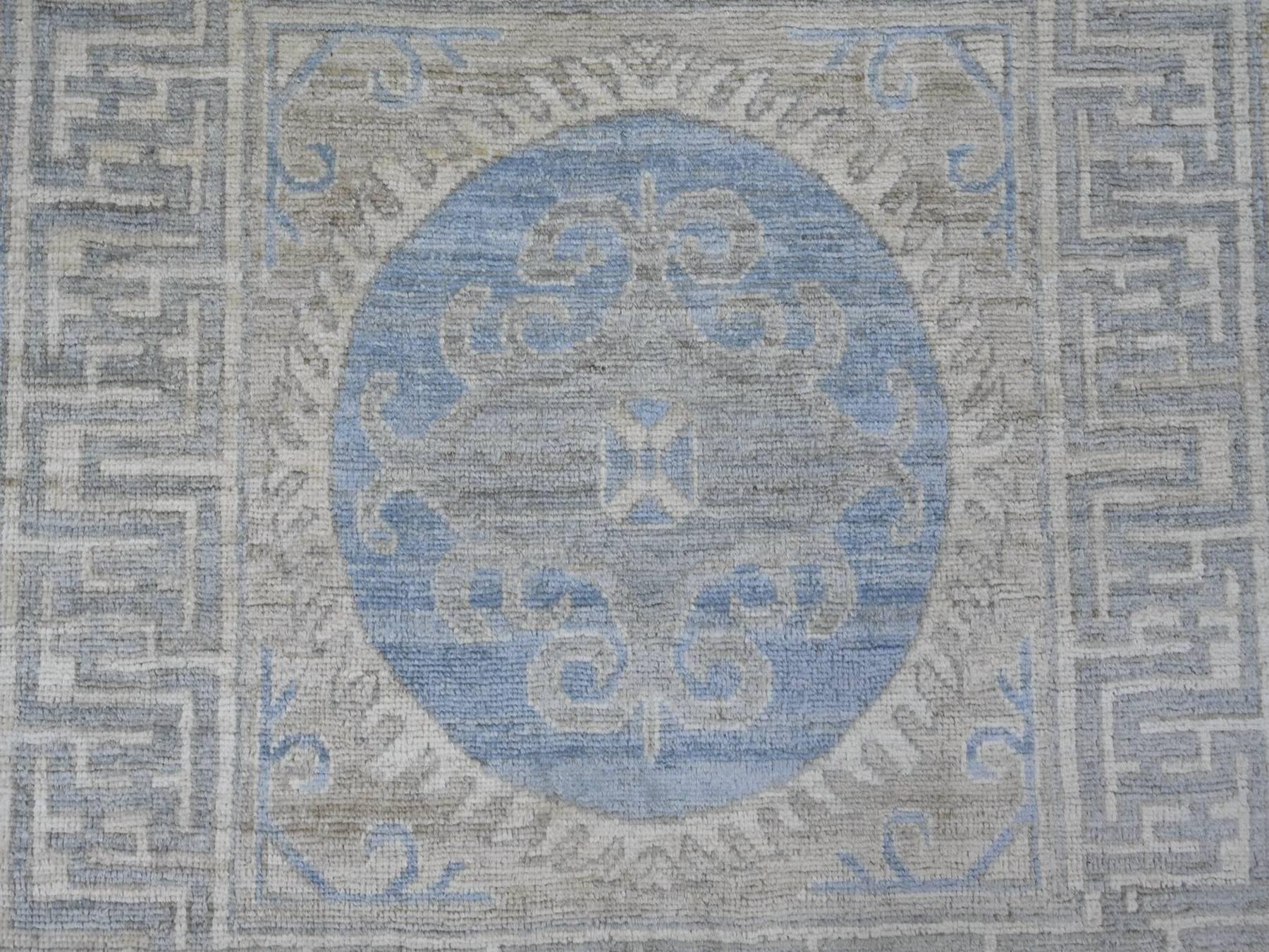 Khotan Oushak hand-knotted wool rug in Gray, 11'6" x 14'4" — SKU O022119 (view 8)