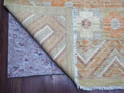 Green 11'10" x 14'6" Oushak And Peshawar Hand knotted Wool Rug - Sku: O022120