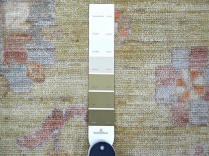 Green 11'10" x 14'6" Oushak And Peshawar Hand knotted Wool Rug - Sku: O022120