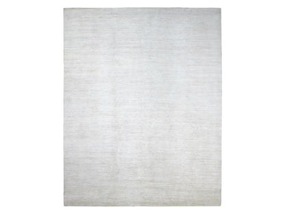 Modern / Contemporary hand-knotted wool rug in Ivory, 11'5" x 14'4" — SKU O022121