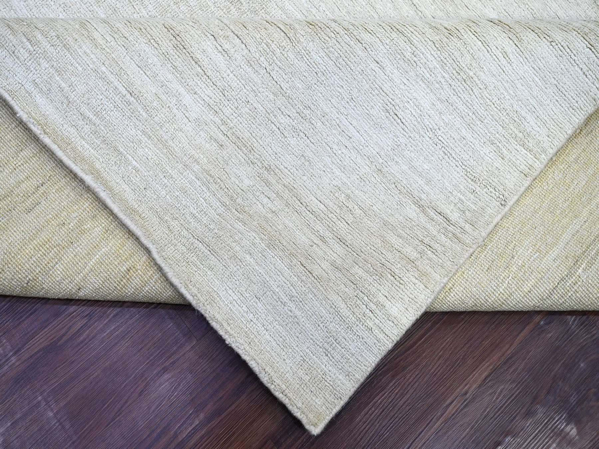 Modern / Contemporary hand-knotted wool rug in Ivory, 11'5" x 14'4" — SKU O022121 (view 6)