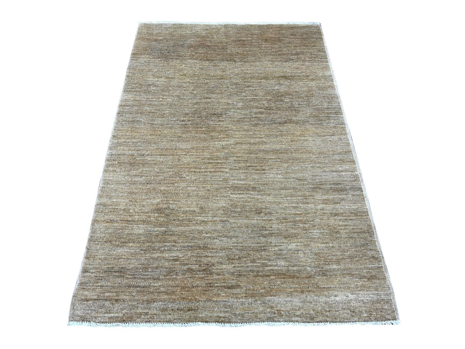 Brown 3'11" x 5'8" Modern and Contemporary Hand knotted Wool Rug - Sku: O022122