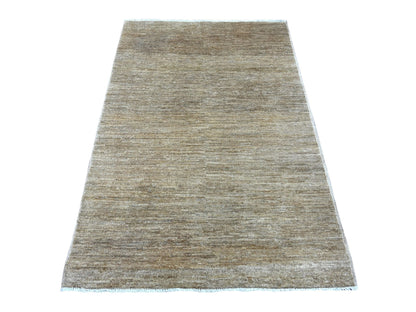 Brown 3'11" x 5'8" Modern and Contemporary Hand knotted Wool Rug - Sku: O022122