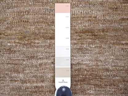 Brown 3'11" x 5'8" Modern and Contemporary Hand knotted Wool Rug - Sku: O022122