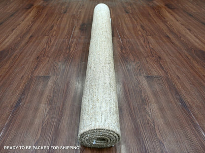 Brown 3'11" x 5'8" Modern and Contemporary Hand knotted Wool Rug - Sku: O022122