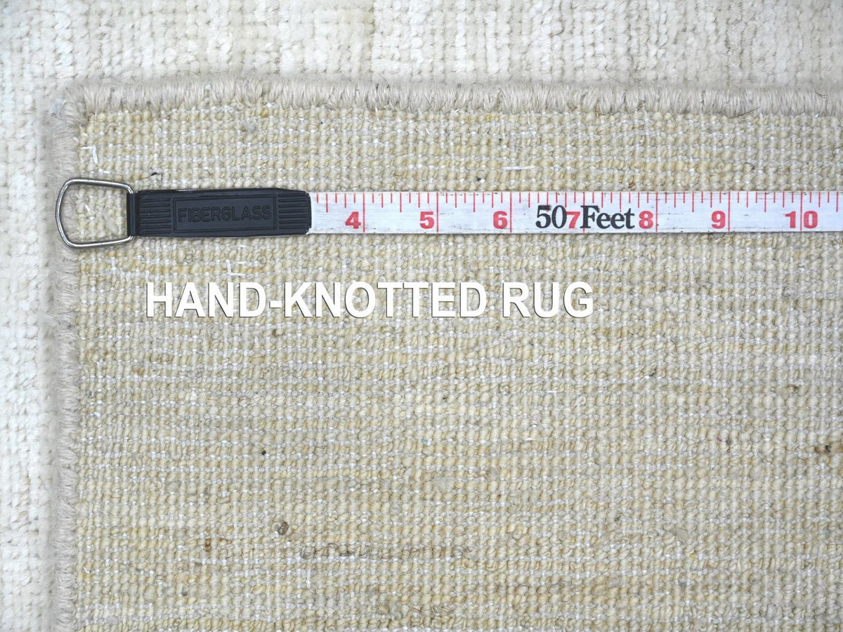 Modern / Contemporary hand-knotted wool rug in Ivory, 3'11" x 5'10" — SKU O022123 (view 6)