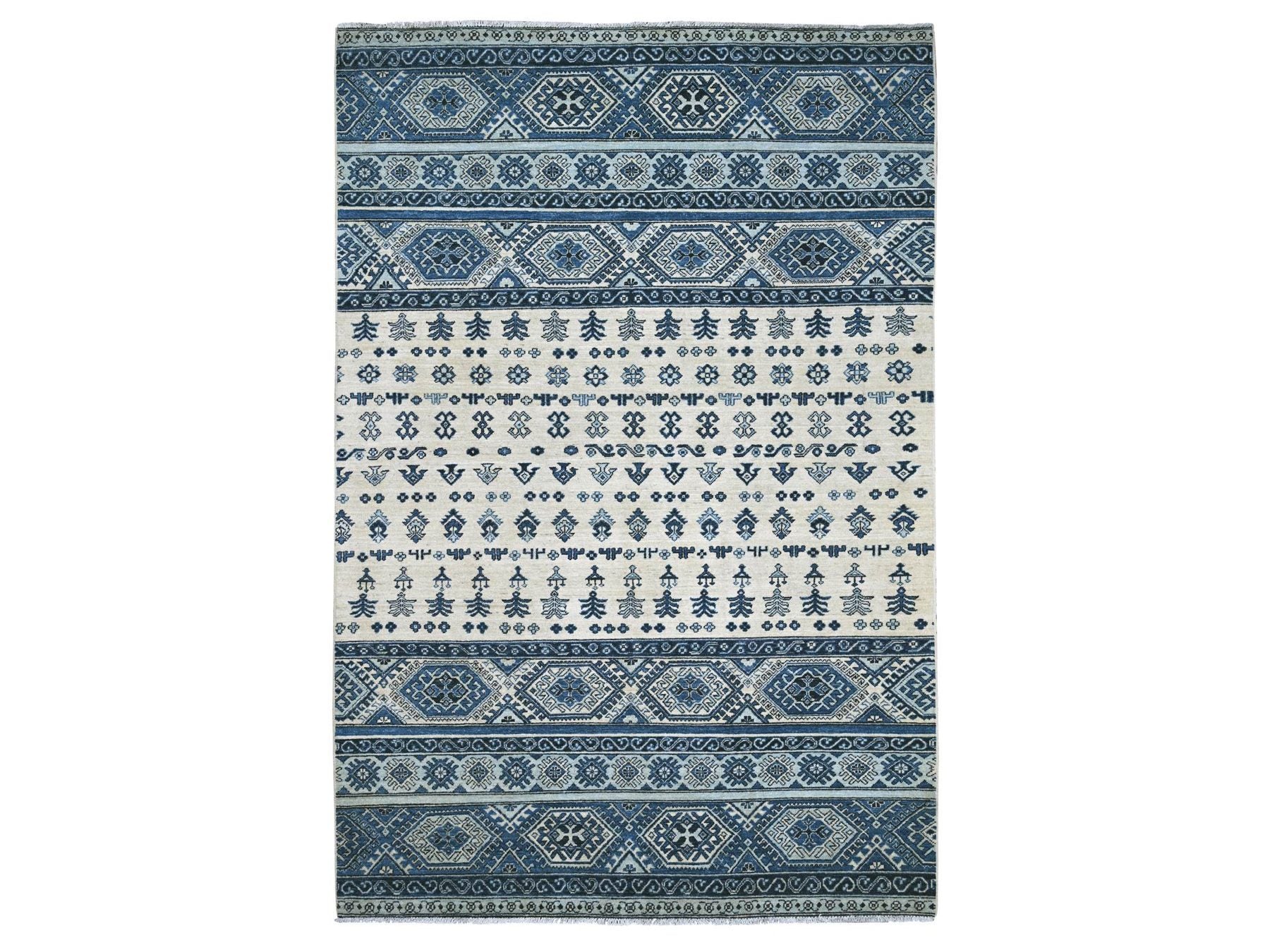 Green 5'11" x 8'9" Tribal & Geometric Hand knotted Wool Rug - Sku: O022127