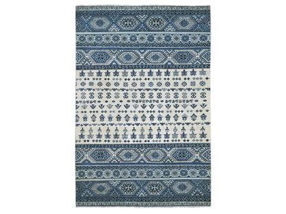 Green 5'11" x 8'9" Tribal & Geometric Hand knotted Wool Rug - Sku: O022127