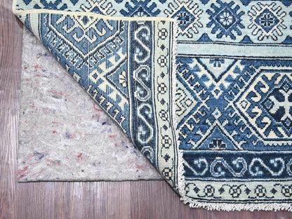 Green 5'11" x 8'9" Tribal & Geometric Hand knotted Wool Rug - Sku: O022127