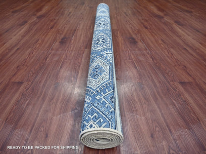 Green 5'11" x 8'9" Tribal & Geometric Hand knotted Wool Rug - Sku: O022127