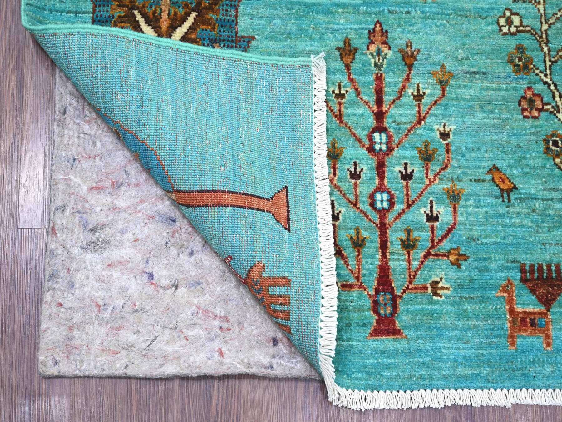 Tribal & Geometric hand-knotted wool rug in Blue, 5'8" x 9'9" — SKU O022128 (view 2)