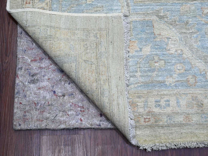 Mahal Oushak hand-knotted wool rug in Gray & Blue, 11'9" x 14' — SKU O022130 (view 4)
