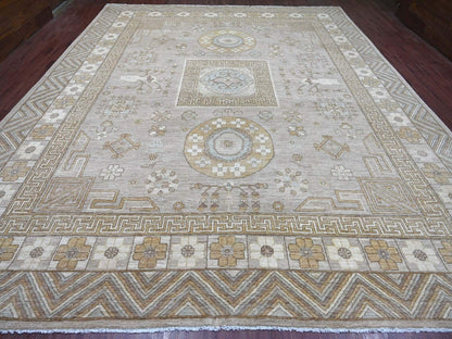 Khotan Oushak hand-knotted wool rug in Gray, 12'1" x 14'6" — SKU O022132 (view 2)