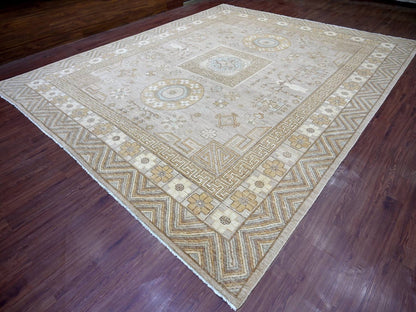 Khotan Oushak hand-knotted wool rug in Gray, 12'1" x 14'6" — SKU O022132 (view 3)