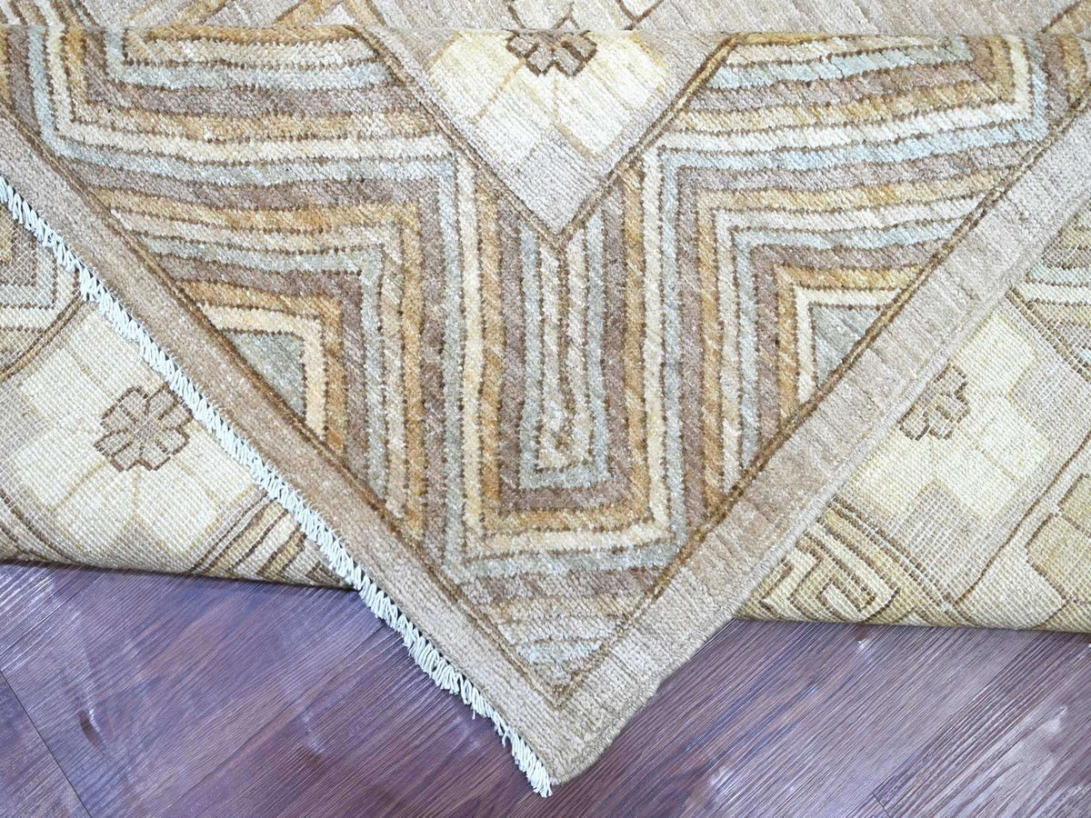 Khotan Oushak hand-knotted wool rug in Gray, 12'1" x 14'6" — SKU O022132 (view 6)
