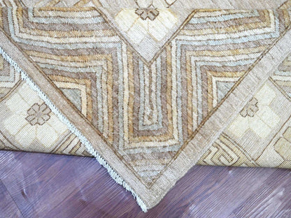 Khotan Oushak hand-knotted wool rug in Gray, 12'1" x 14'6" — SKU O022132 (view 6)