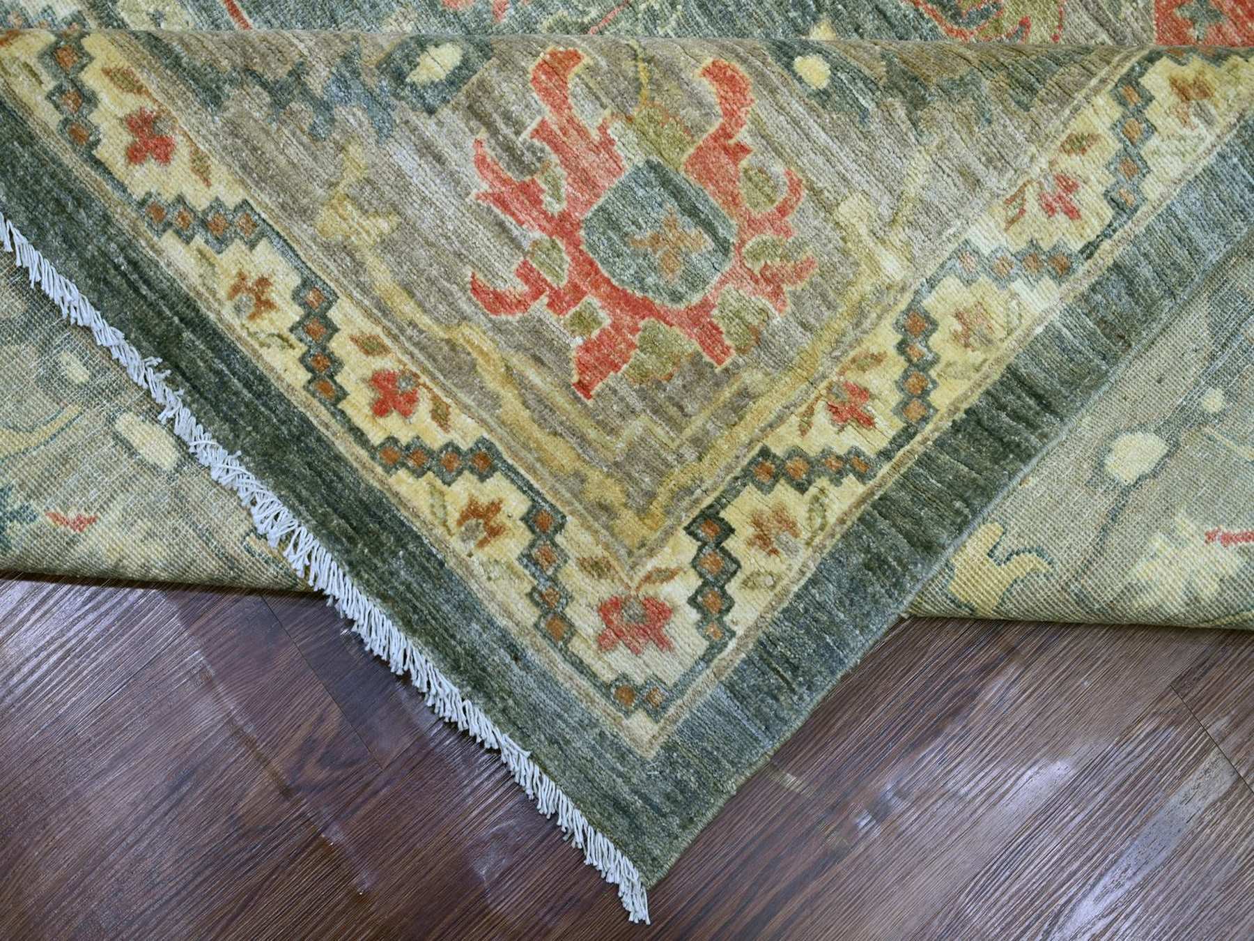 Peshawar Oushak hand-knotted wool rug in Gray, 12' x 15'10" — SKU O022136 (view 6)