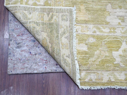 Green 7'10" x 9'11" Oushak And Peshawar Hand knotted Wool Rug - Sku: O022137