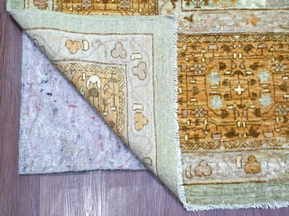 Green 12'1" x 15'6" Mamluk Hand knotted Wool Rug - Sku: O022140