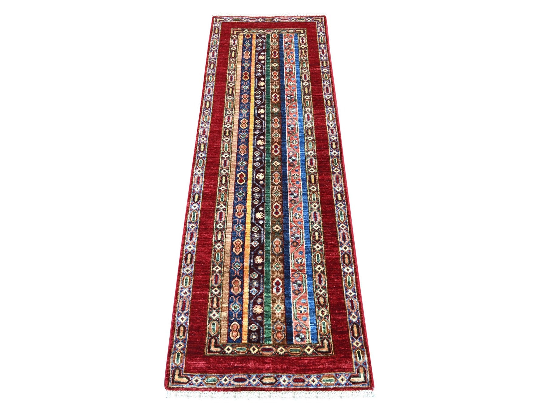 Kazak Tribal & Geometric hand-knotted wool runner in Multicolored & Colorful, 2' x 6'1" — SKU O022143