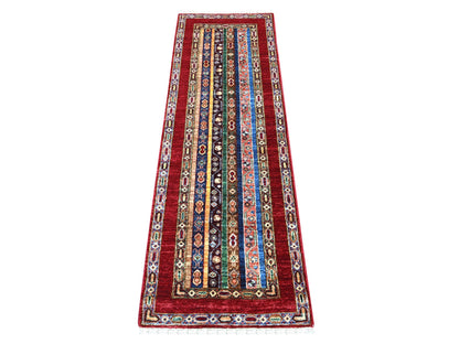 Kazak Tribal & Geometric hand-knotted wool runner in Multicolored & Colorful, 2' x 6'1" — SKU O022143