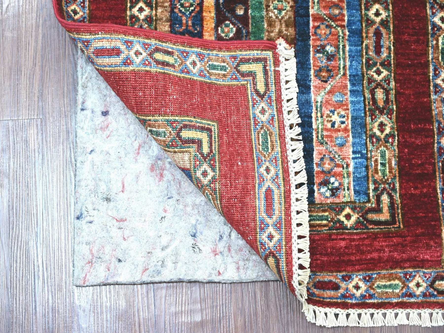 Kazak Tribal & Geometric hand-knotted wool runner in Multicolored & Colorful, 2' x 6'1" — SKU O022143 (view 2)