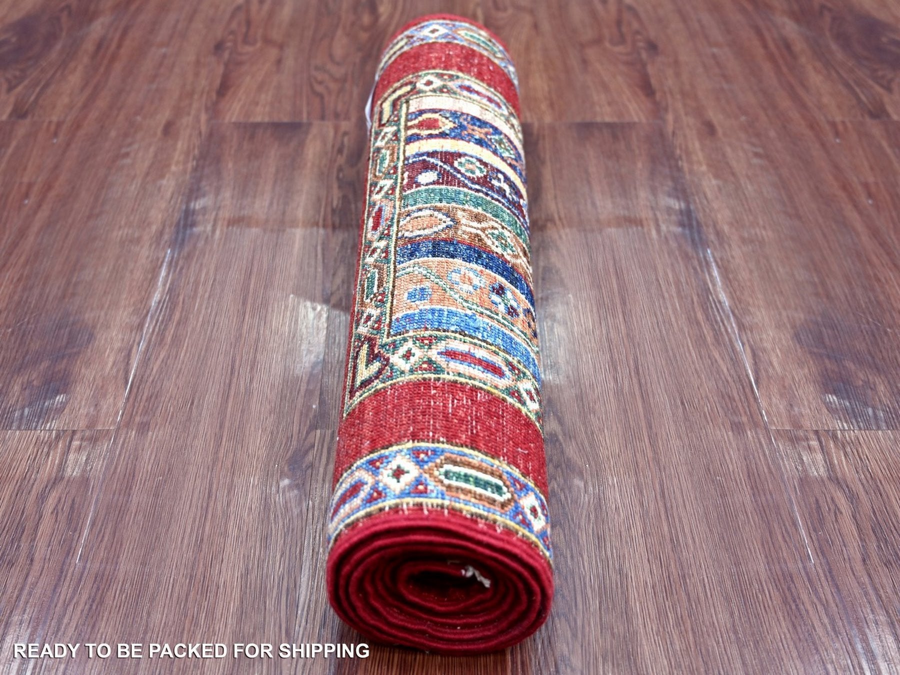 Kazak Tribal & Geometric hand-knotted wool runner in Multicolored & Colorful, 2' x 6'1" — SKU O022143 (view 4)
