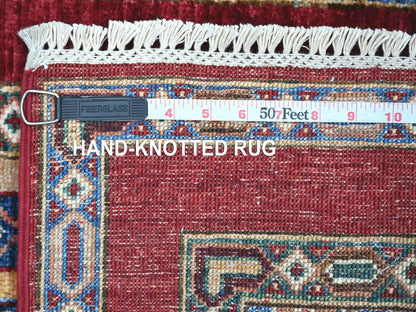 Kazak Tribal & Geometric hand-knotted wool runner in Multicolored & Colorful, 2' x 6'1" — SKU O022143 (view 6)