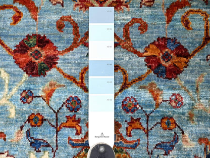 Blue 2'10" x 4'3" Tribal & Geometric Hand knotted Wool Rug - Sku: O022144