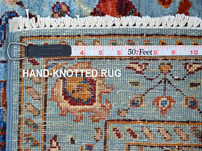 Blue 2'10" x 4'3" Tribal & Geometric Hand knotted Wool Rug - Sku: O022144