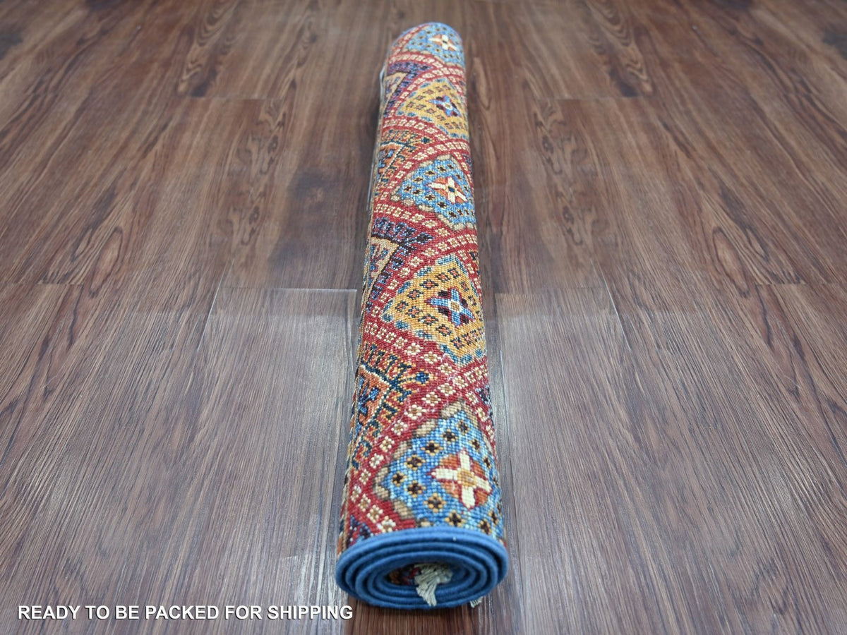 Kazak Tribal & Geometric hand-knotted wool rug in Multicolored, 2'9" x 4'1" — SKU O022146 (view 4)