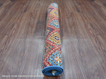 Kazak Tribal & Geometric hand-knotted wool rug in Multicolored, 2'9" x 4'1" — SKU O022146 (view 4)
