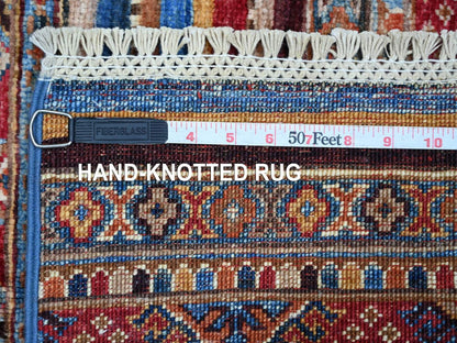 Multicolored 2'9" x 4'1" Tribal & Geometric Hand knotted Wool Rug - Sku: O022146