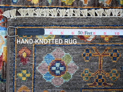 Green 2'8" x 4'0" Tribal & Geometric Hand knotted Wool Rug - Sku: O022147