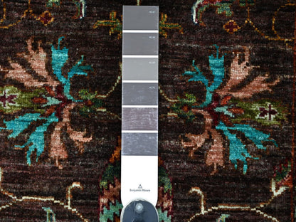 Brown 2'8" x 3'8" Tribal & Geometric Hand knotted Wool Rug - Sku: O022148