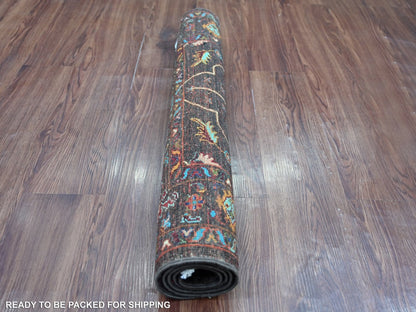 Brown 2'8" x 3'8" Tribal & Geometric Hand knotted Wool Rug - Sku: O022148