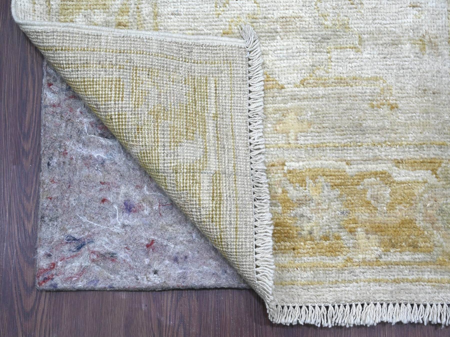 Grey 2'9" x 17'4" Oushak And Peshawar Hand knotted Wool Rug - Sku: O022152