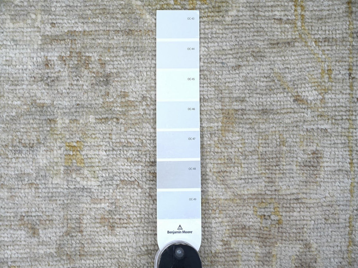 Oushak Oushak hand-knotted wool runner in Gray & Gold, 2'9" x 17'4" — SKU O022152 (view 3)