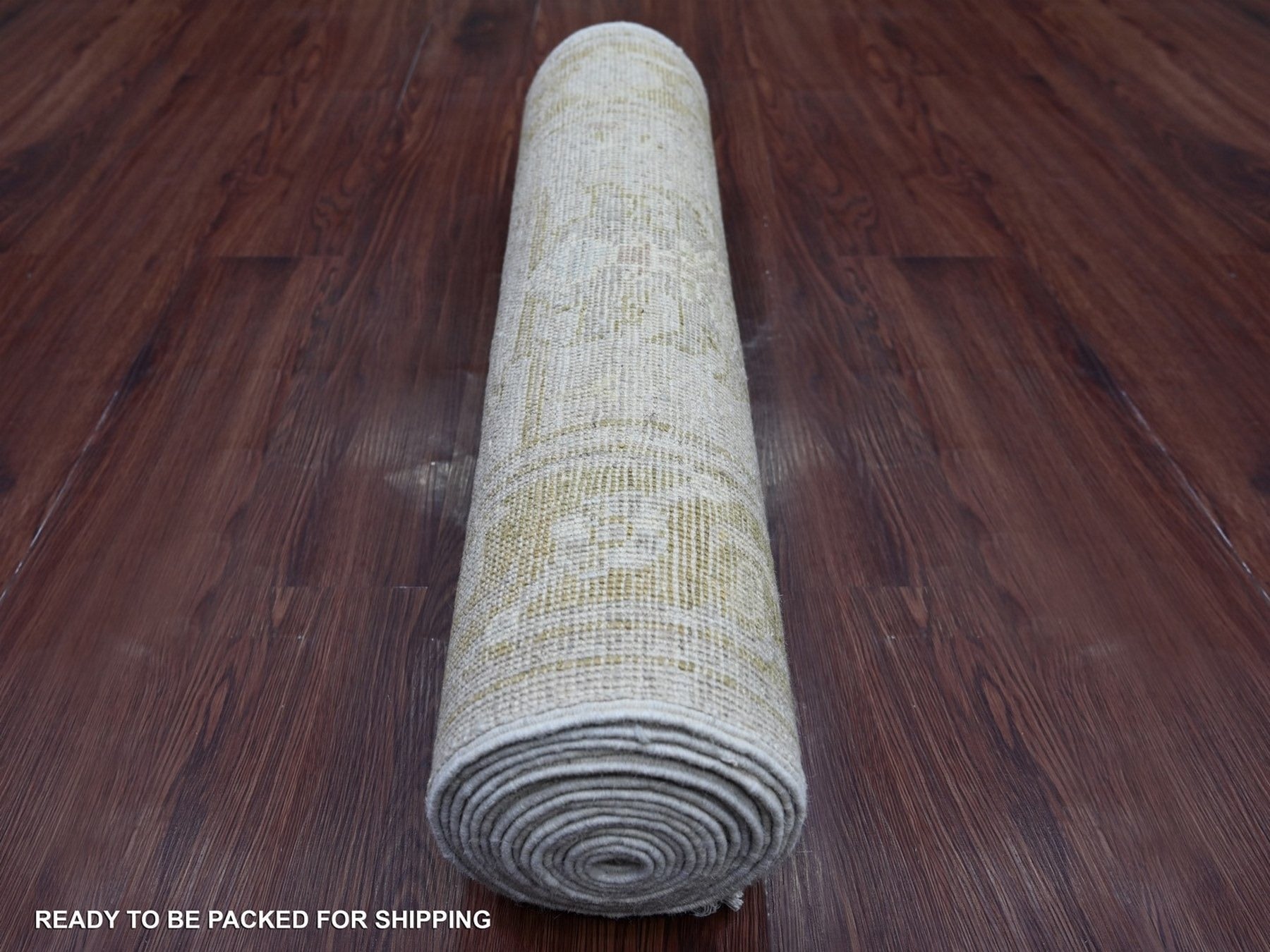 Oushak Oushak hand-knotted wool runner in Gray & Gold, 2'9" x 17'4" — SKU O022152 (view 4)