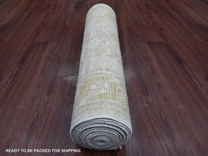 Oushak Oushak hand-knotted wool runner in Gray & Gold, 2'9" x 17'4" — SKU O022152 (view 4)